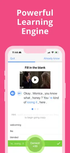 FluentU screenshot 2